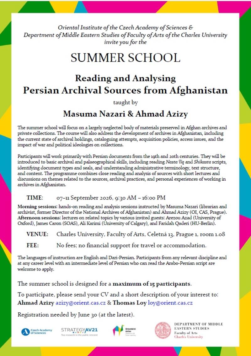 summer school reading and analysing persian archival sources from afghanistan